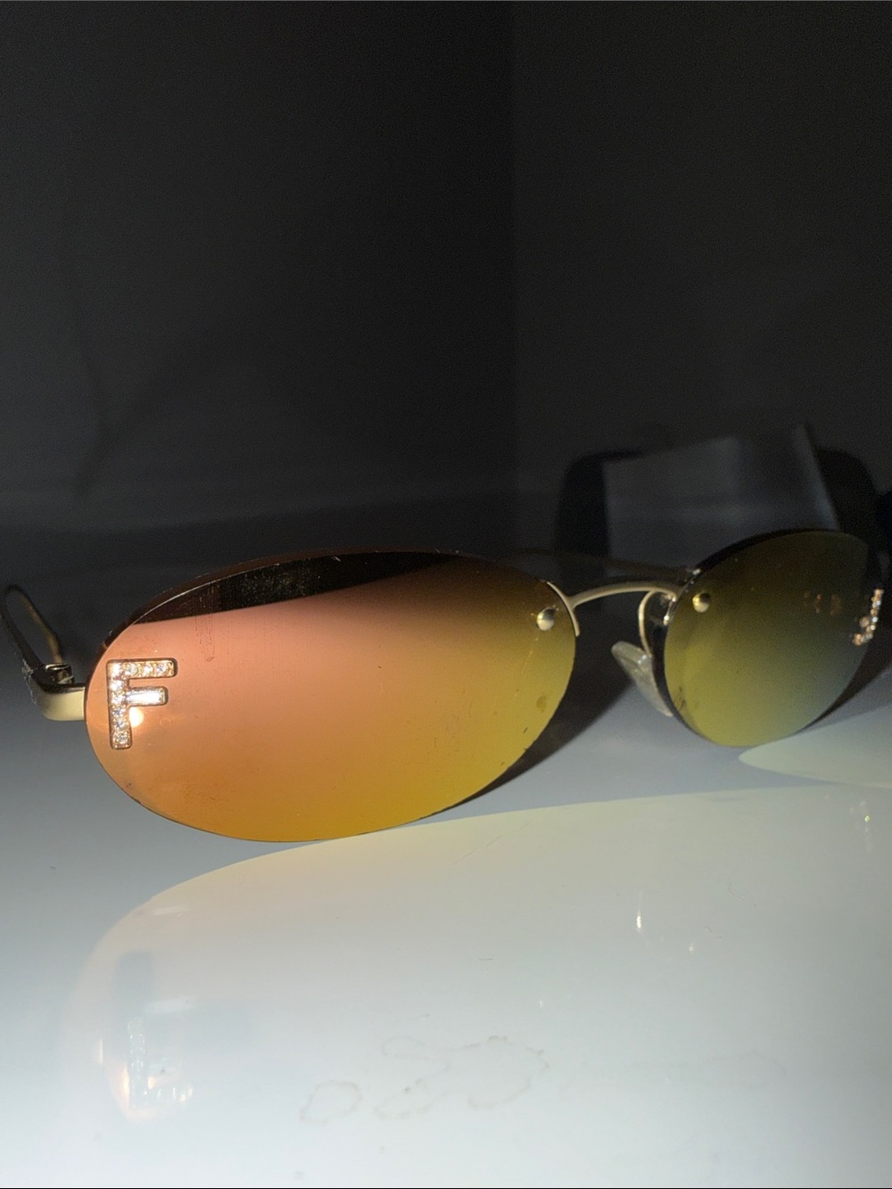 Fendi Gold Frame Sunglasses with Amber Gradient Lenses